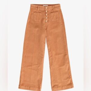 New PAIGE Anessa High Rise Wide Leg Ankle Jeans Size 24 Vintage Golden Sun